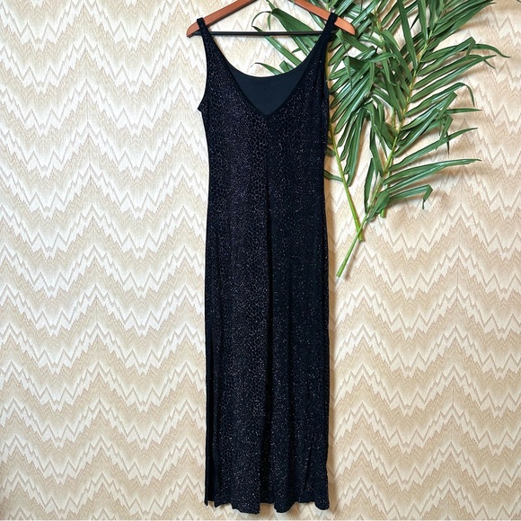 Vintage JSC Sparkly Mermaid Black Maxi Dress Gown - Picture 5 of 8